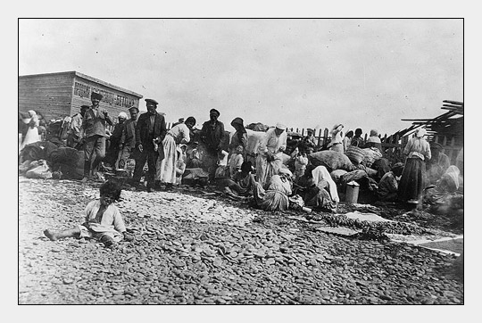 Армянские беженцы на берегу Черного моря, Новороссийск.